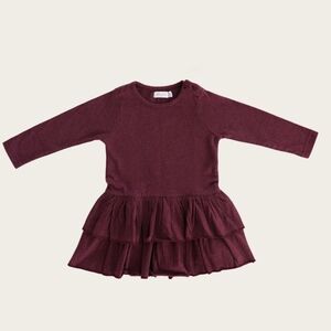 Jamie Kay Echo Ruffle Dress in Plum size 6-12 fits 12-18